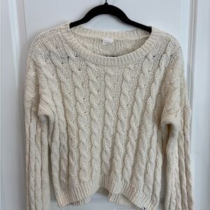 Abercrombie Kids Cream Cable Knit Sweater